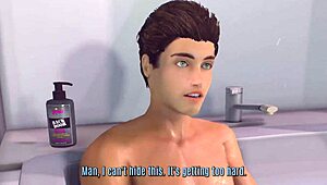 She SCRUBS DOWN in the bath with titty fuck action.