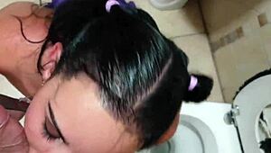 oh man this emo bondage slut feels so intense getting dragged to the toilet for piss drinking and cock sucking, teen goth punk slap and blowjob on those amateurs.