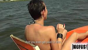 Nikol the milf gets caught by pervs for hardcore cumshot action