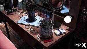 in this hentai, she spreads legs showing pussy