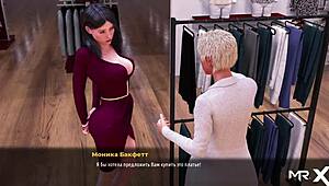 fashion business sells dresses while naked in 3d anime