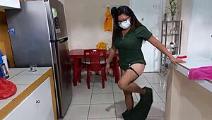 hey, this sexy older slut seduces a horny young stud for taboo action