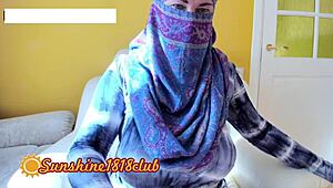 Persian wife with big tits on webcam in hijab feels so hot