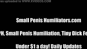 femdom humiliates small cock with sph