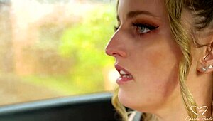 on the road, charlie gets to the brink of cumming while drivin