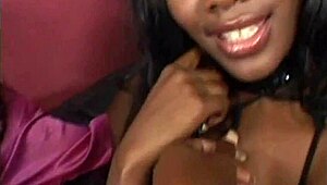 Big Tits Ebony Lesbian Dime Pieces Sucking Pussy with Strapon Action!