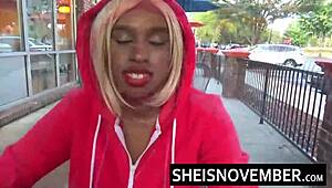 Man, MsNovember’s tight ebony pussy takes deep BBC from an old man in hardcore POV doggystyle on SheisNovember.