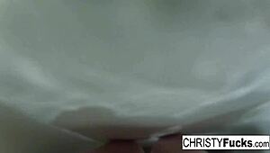 Sexy Christy Mack in makeup room bath BTS, her big tits and ass are incredible.