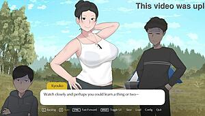 Camping with Big Tits Mom for Steamy Game Action