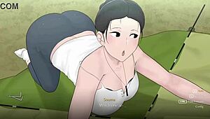 Camping with Big Tits Mom for Steamy Game Action