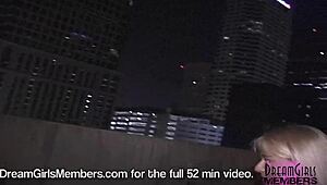 Hot Blonde Strips Naked in Ybor City Public Flash