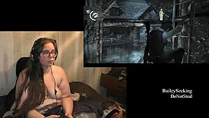 Naked Evil Within Game With Tattooed Brunette - Part 4