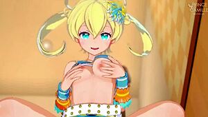 I am in the dressing room with emo moegi.