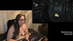 Naked Evil Within Game With Tattooed Brunette - Part 4