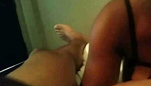 ebony woman sucking black cock in intense scene