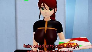 ruby and glinda from rwby in a hot futanari hentai scene