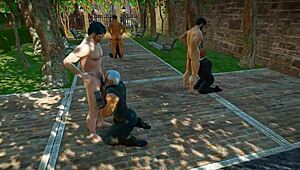 a gay guy handles many blowjobs in megaoral session