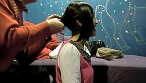 Watch this long hair fetish hairjob video 032