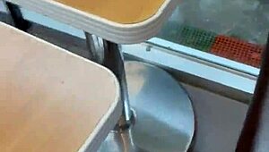 Asian Ladyboy Teases with Fresh Thong Display in Local Convenience Store Setting.