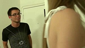 In the office, a hot blonde teen whore engages in hardcore sex with her colleague, showcasing her big tits and tight pussy.