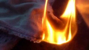 Burning panties, russian girl screams!