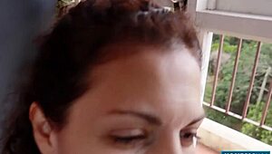 Bound Julia Vearth deepthroats huge dick 😈