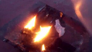 Burning panties, russian girl screams!