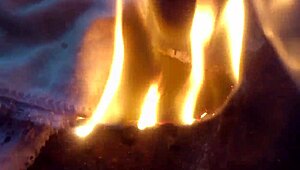 Burning panties, russian girl screams!