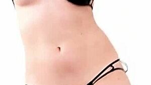 Horny latina-japanese nerd dances solo with bubbly butt ready to sit on cock