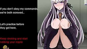 Kyoko's femdom hentai contrasts with her game persona in Danganronpa