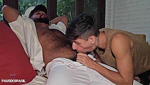Capitao dominates a young twink with his massive black cock in wild interracial action. Watch the intense pounding unfold now!