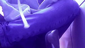 showing off my new pink socks and tired feet