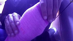 showing off my new pink socks and tired feet