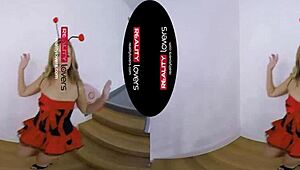 freaked out ladybug explores vr reality in costume