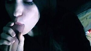 Guy Forces Beautiful Brunette into Blowjob with Cum on Face