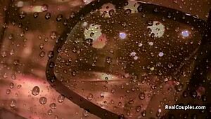 Interracial couple gets daring with a wild outdoor fuck in public. Flashing those stockings!