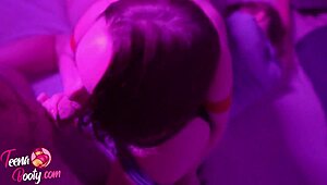 i watch this bubble booty girl get sensual doggystyle and spankin, orgasm closeup is amazin