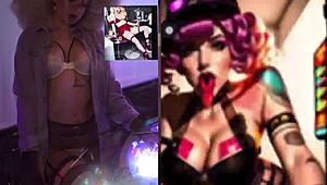 Manic Sabrina indulges in her unique pinball fetish