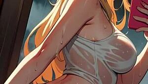 can a ghibli anime girl with big tits make you cum in the rainy night?