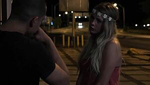 Stranded teen 18+ gets roughly bound and fucked outdoors by pickup amateurs in hardcore bondage.