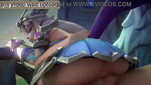 sexy 3d palladins characters banging hard in wild animation