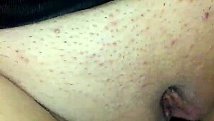 masked black babe uses dildo