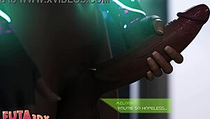 damn, this horny blue-haired bitch from Futa3dx is dying to suck futa cock hard!