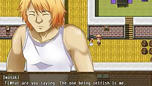 Minako cheats wildly in intense hentai game action.