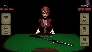 X Roulette 2 mit dicker 18+ Göre in Cartoon Blowbang am Tisch mit Riesenprügeln