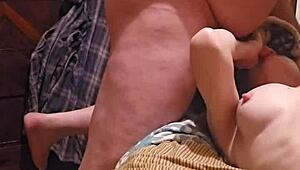 redhead amateur gives oral