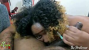 anyai delivers a big titty blowjob with monster cock close up