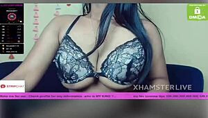 damn, hot janu strips her bra showing off those big tits!