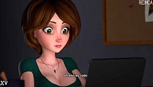 Hiro Cass's Aunt Performs Tit Job With Big Tits In Spanish Subtitled Video