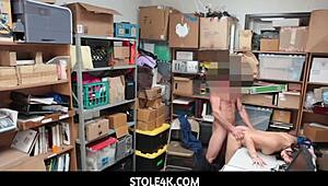 Guard Cums Inside Sexy Thief Taylor May at Stole4k!